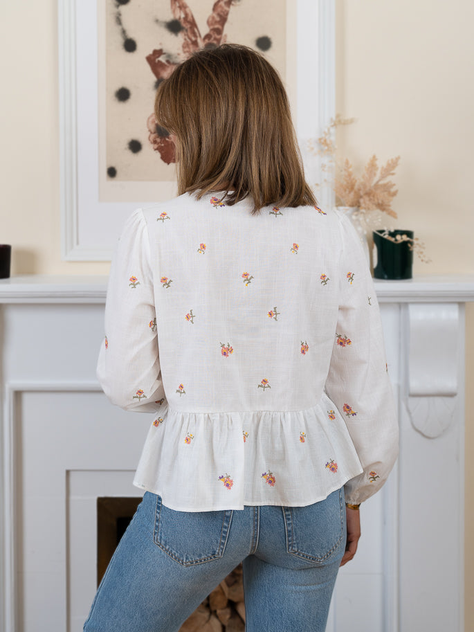 Ecru Lily Bow top