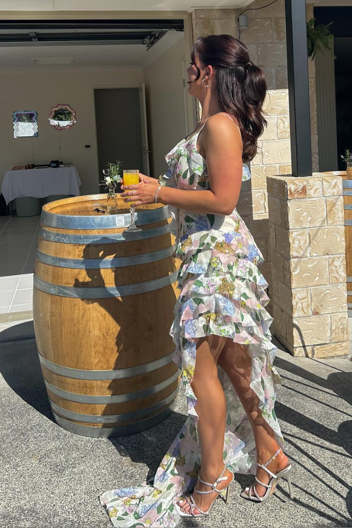 Catherine - Ruffled Floral Maxi Dress