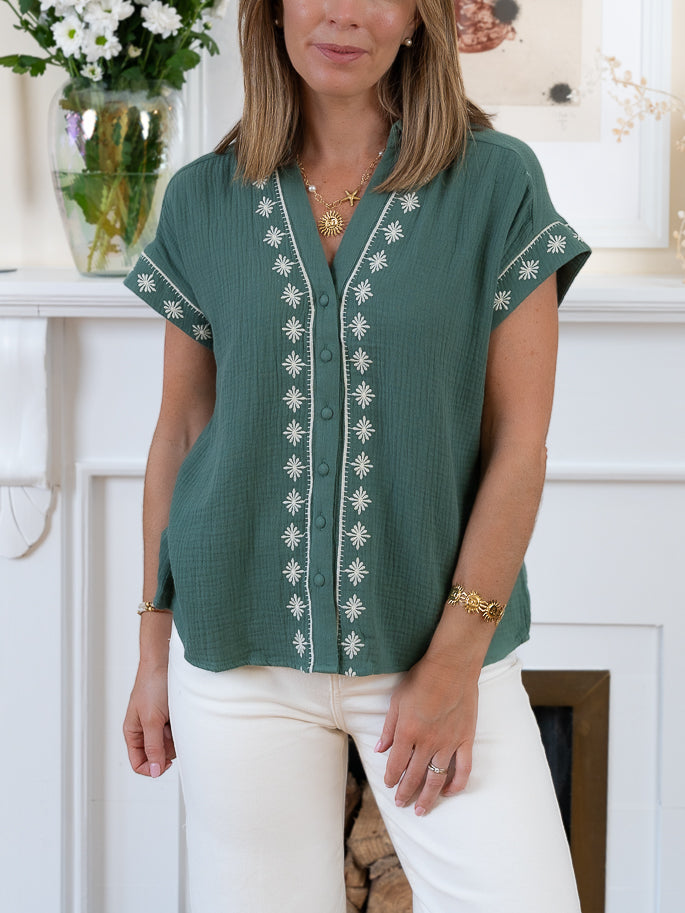Green Camila Blouse