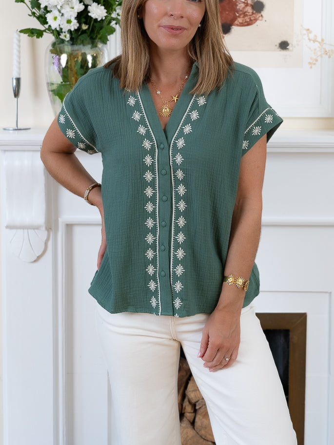 Green Camila Blouse