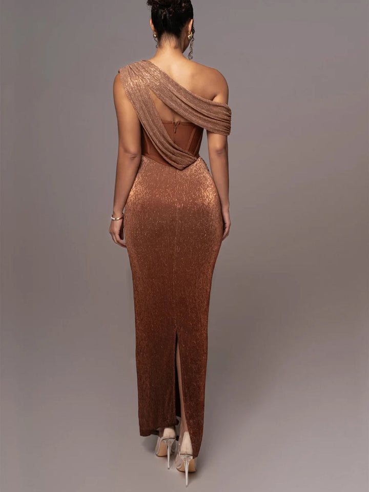 Maxine - Divine Allure Draped Maxi Dress