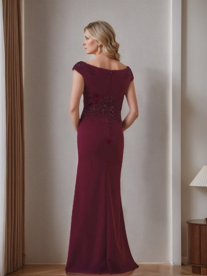Sheath/Column V-Neck Sleeveless Mother Of The Bride Dresses with Appliques