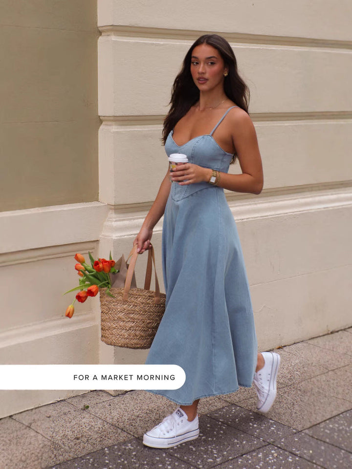 Solene Luxe Denim Dress