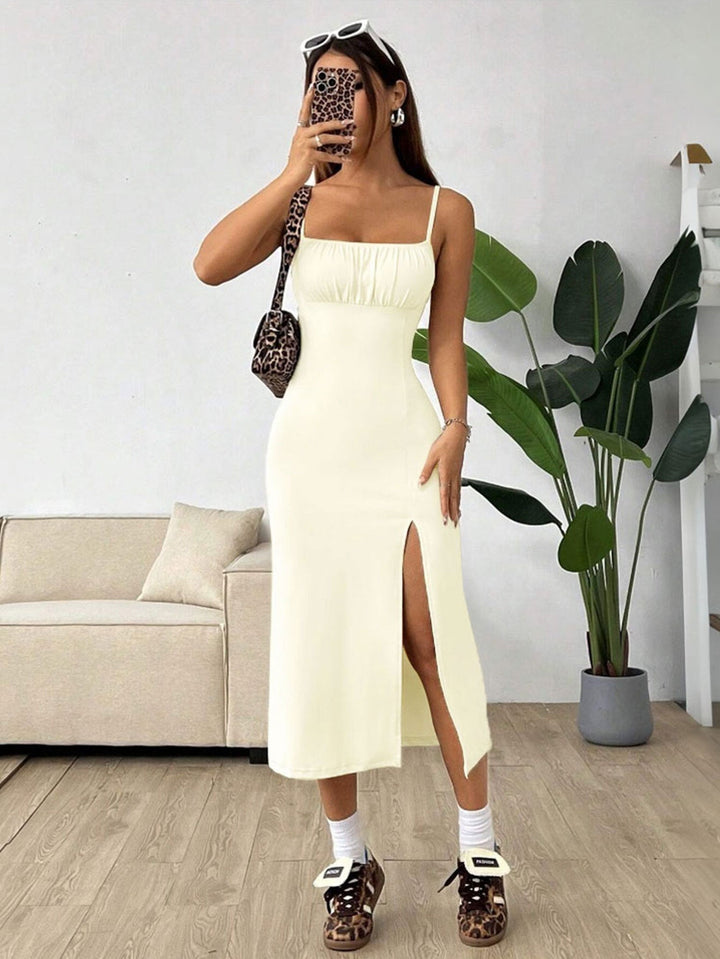 SoleLuxe Slit Midi Dress