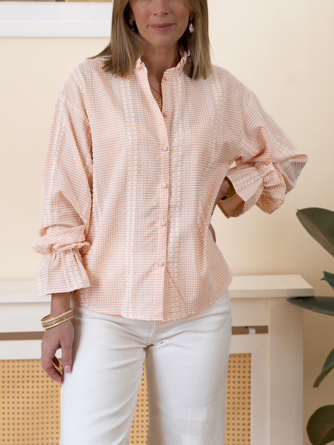 Peach Carmen Blouse