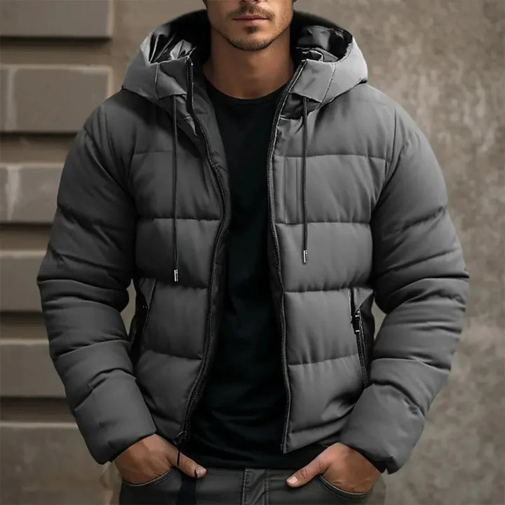 Men's buffer winter zipper jacket | Hood