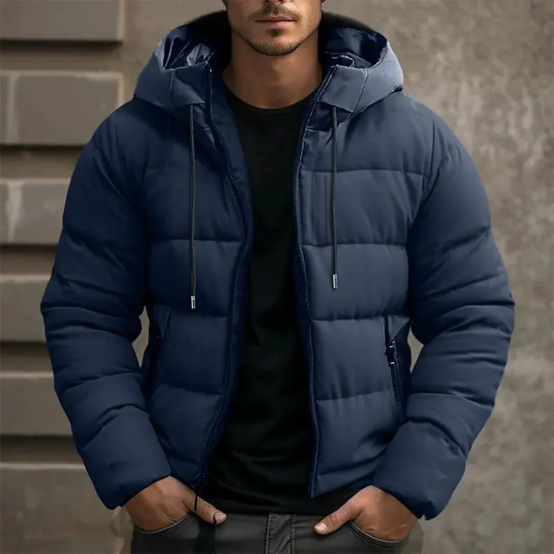 Men's buffer winter zipper jacket | Hood