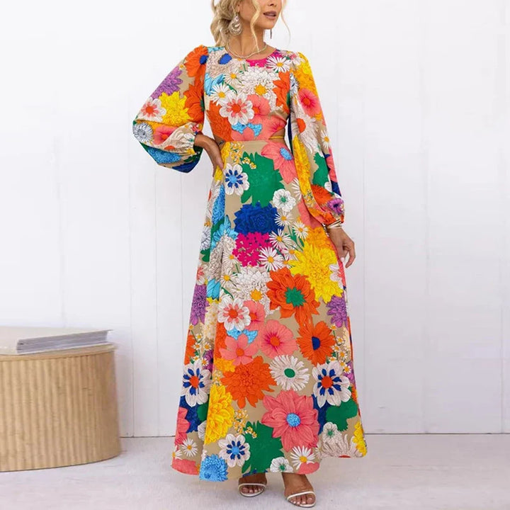 Sierra - Elegant Floral Print Vacation Dress