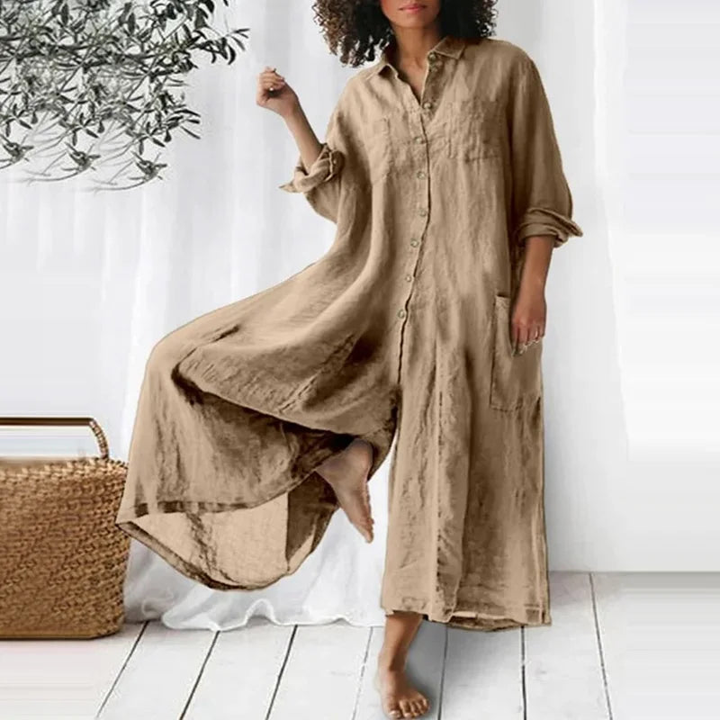 Estrella - Light and Flowing Linen Maxi Dress