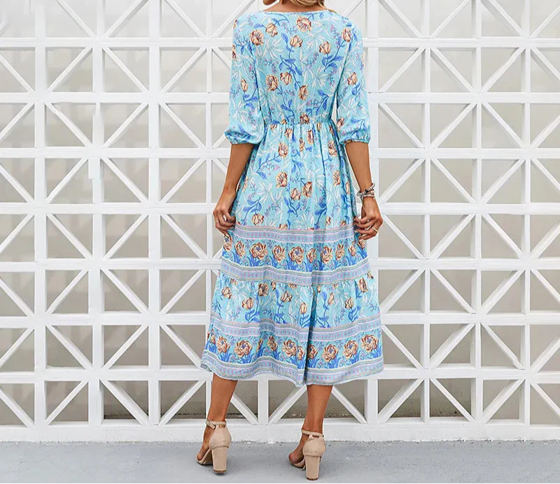 Hayden Darcie | Flowing petal midi dress with elegant tummy coverage