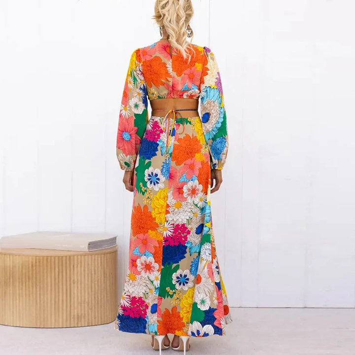 Sierra - Elegant Floral Print Vacation Dress