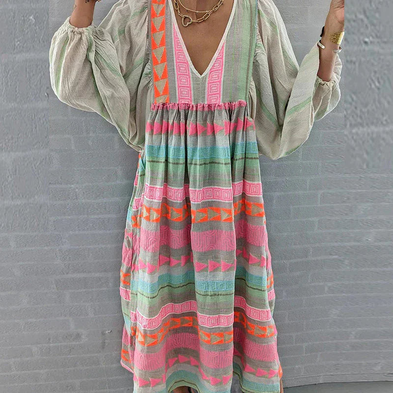 Kalista - Bohemian Flowing Maxi Dress Lightweight & Vibrant