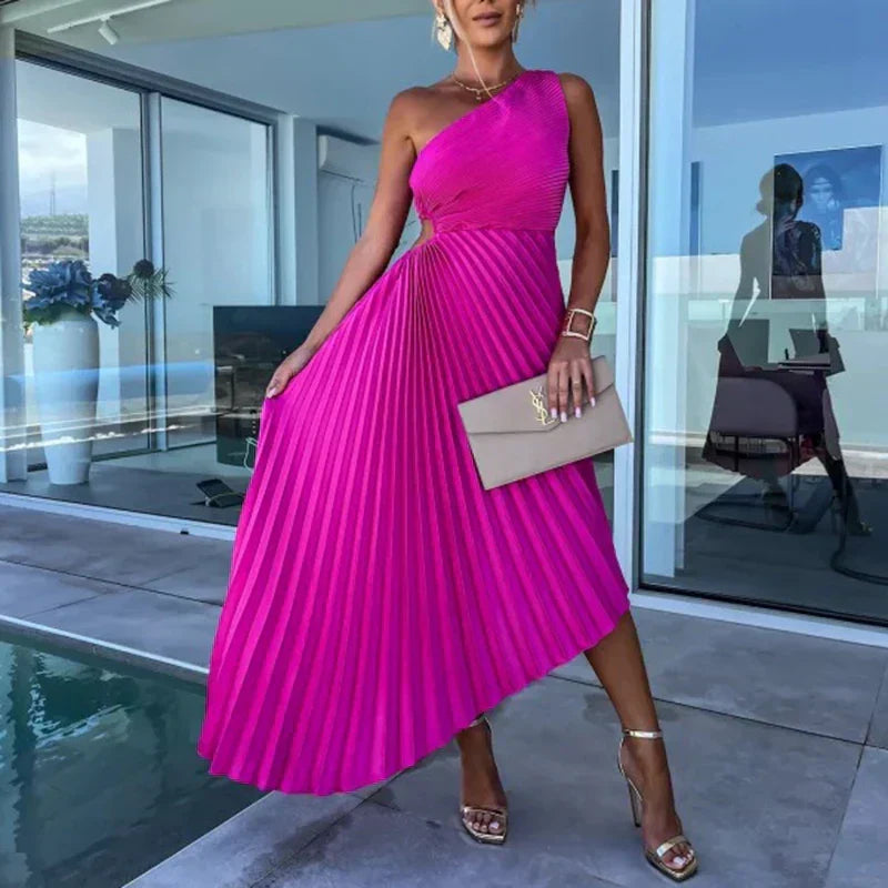 Quinn - Sculpted Pleats Maxi Dress