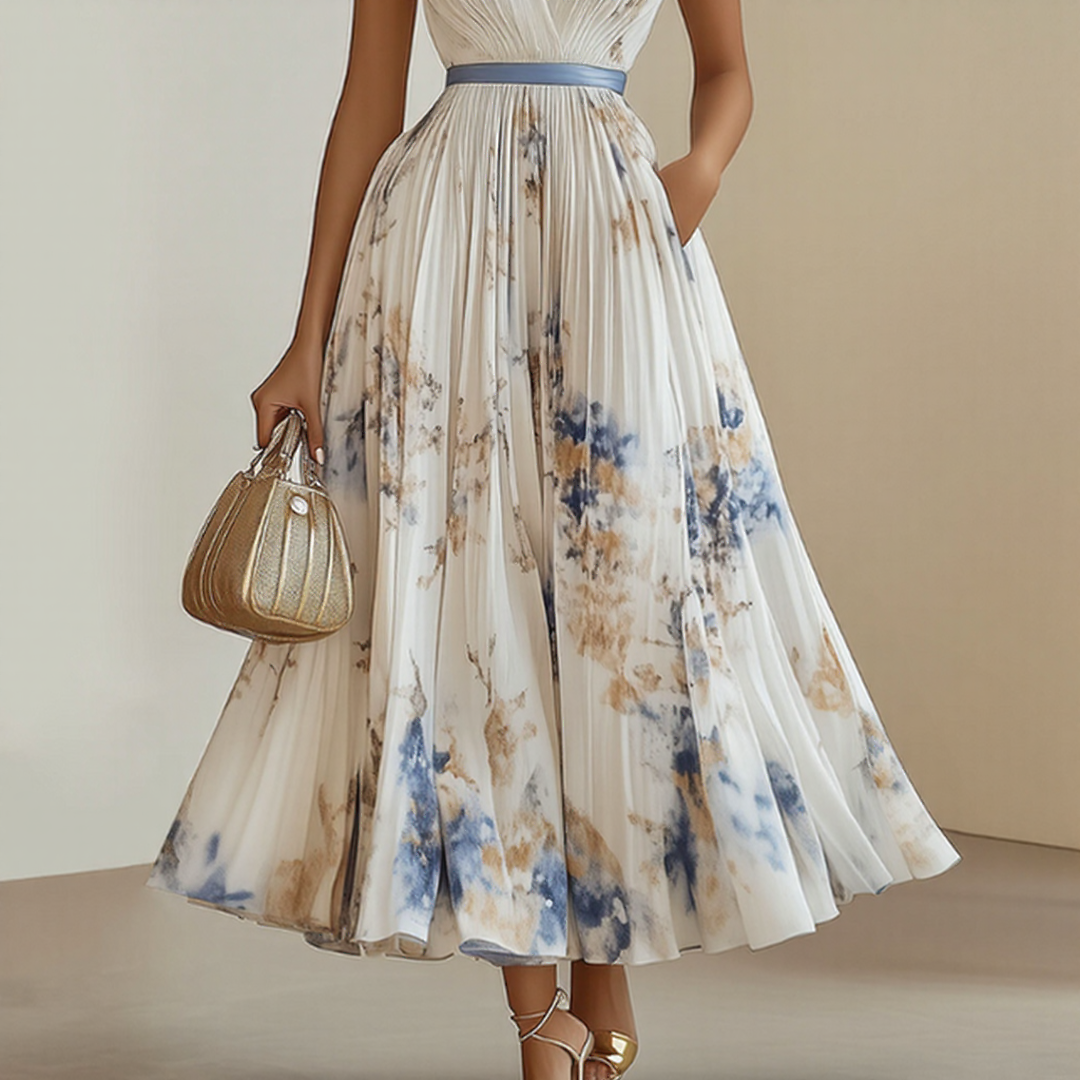 Hayden Milano | Elegant Pleated Maxi Dress