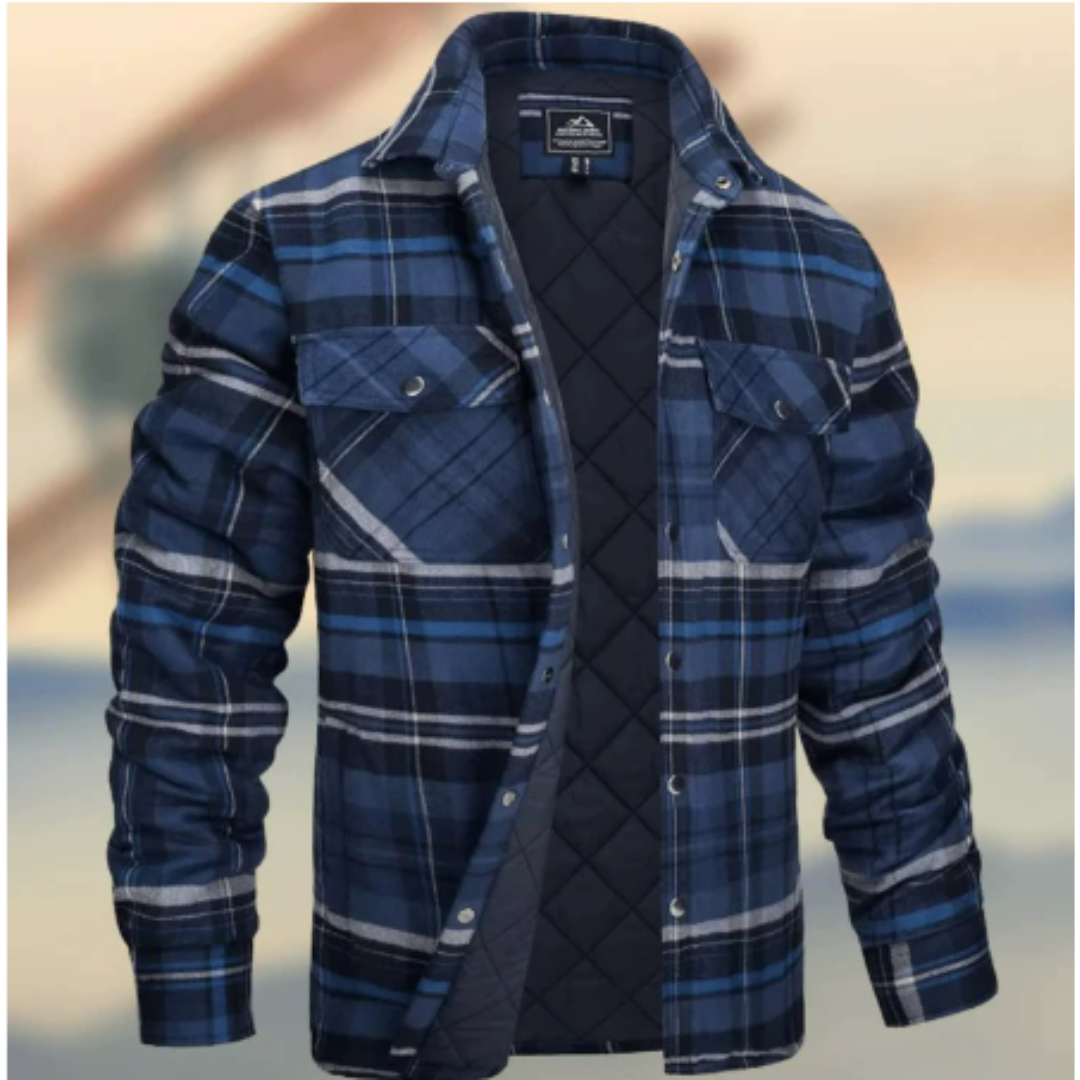 Men's button down warm shirt jacket | Long -sleeved