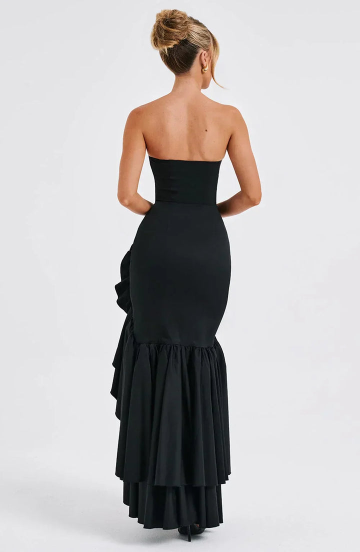 Kiara - Strapless Cascade Maxi Dress