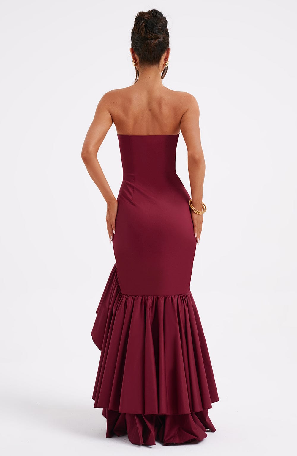 Kiara - Strapless Cascade Maxi Dress