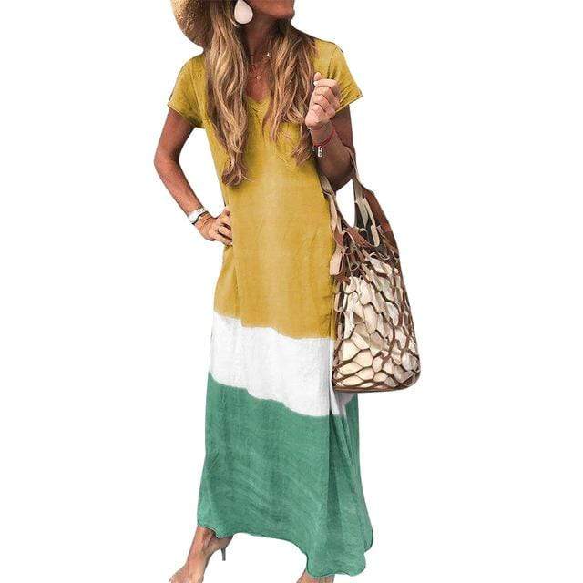 Estelle - Block Maxi Dress (Plus Size Available)