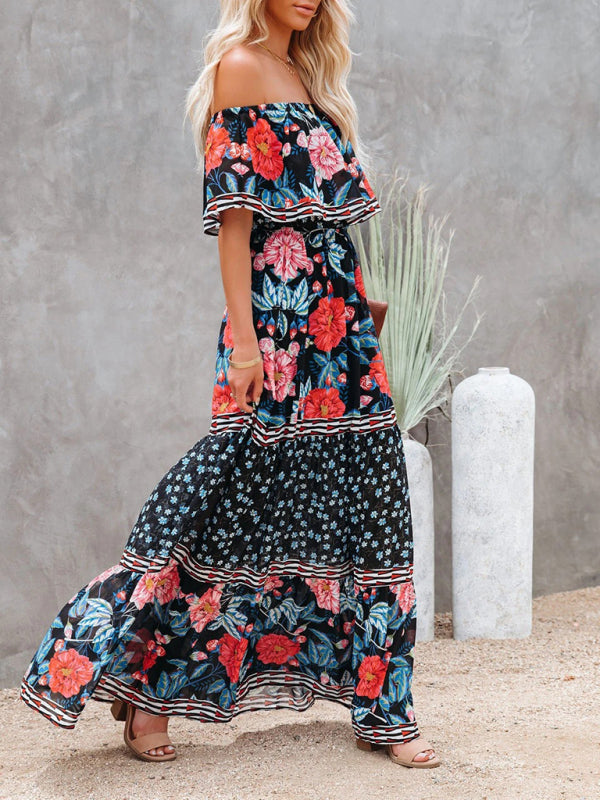 Ava - Maxi Dress with Floral Print and Ruffled Details