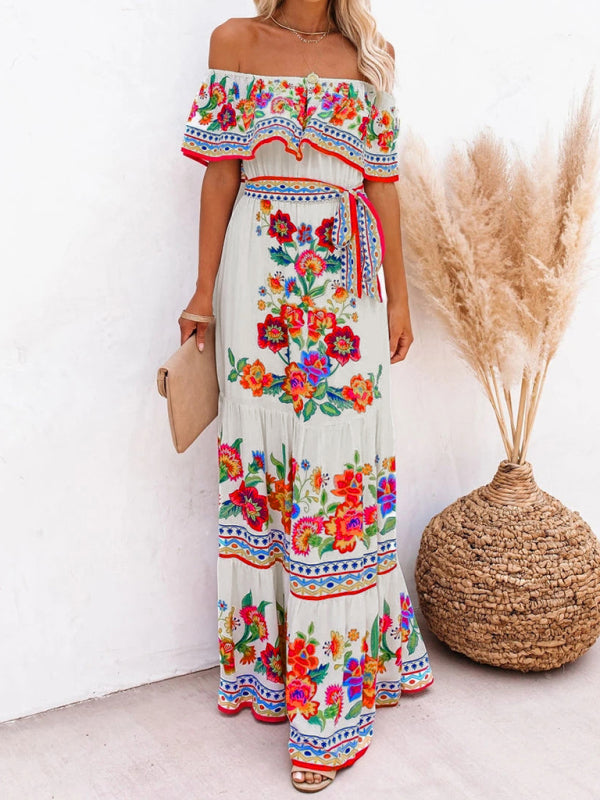 Ava - Maxi Dress with Floral Print and Ruffled Details