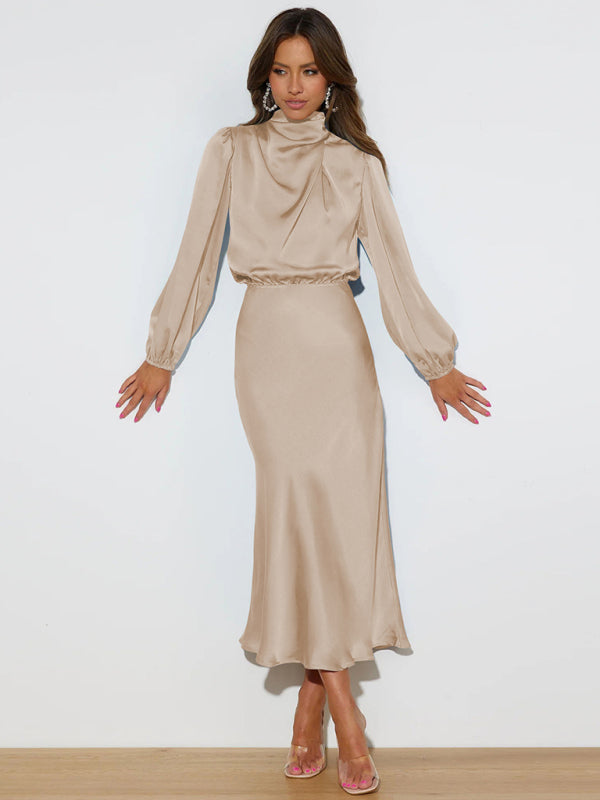 Jocelyn - High Neck Maxi Dress with Long Sleeves