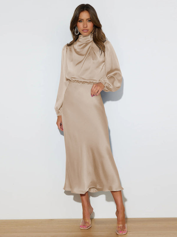 Jocelyn - High Neck Maxi Dress with Long Sleeves