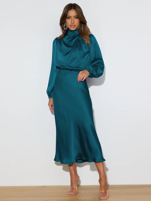 Jocelyn - High Neck Maxi Dress with Long Sleeves
