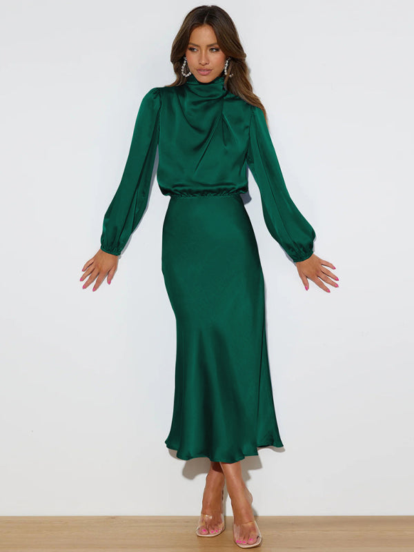Jocelyn - High Neck Maxi Dress with Long Sleeves