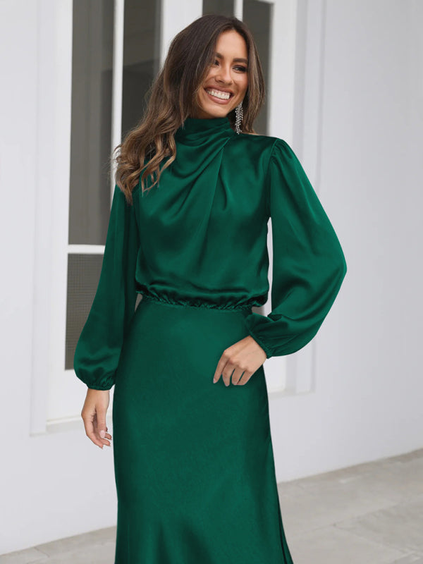 Jocelyn - High Neck Maxi Dress with Long Sleeves