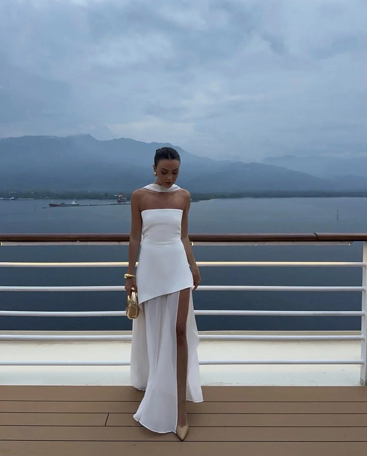 Karina - Women’s Asymmetrical Layered Maxi Dress