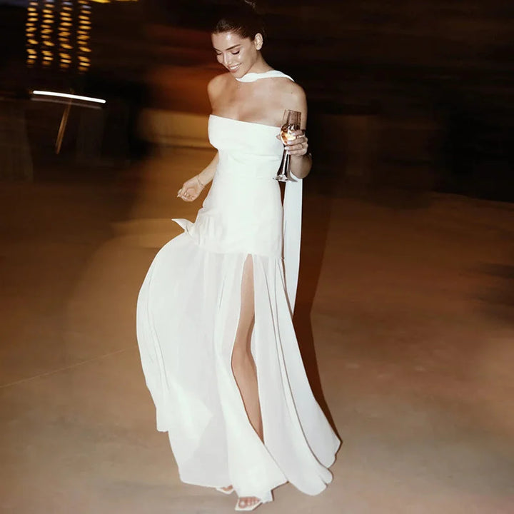 Karina - Women’s Asymmetrical Layered Maxi Dress