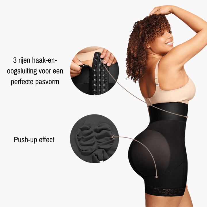 Hoog Getailleerde Bodyshaper Short – Verstelbare Compressie
